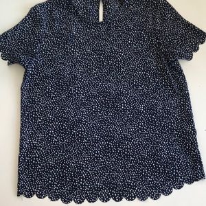Banana Republic navy and white blouse